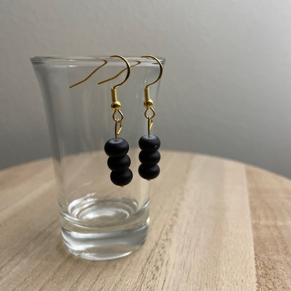Triple Night Beaded Earrings